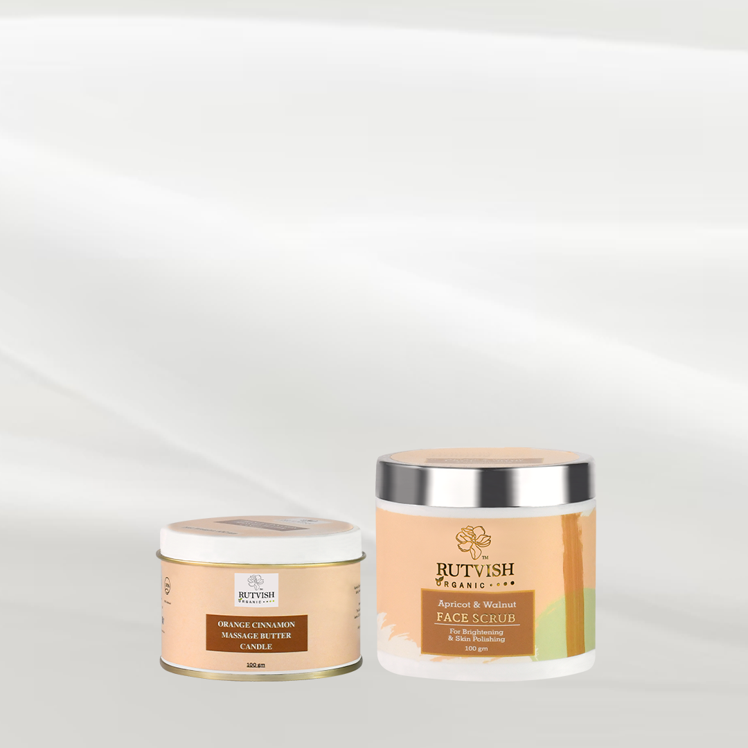 Rutvish Organic De-Stress Combo 1 (Scrub +  Massage Butter Candle) Rutvish Organic
