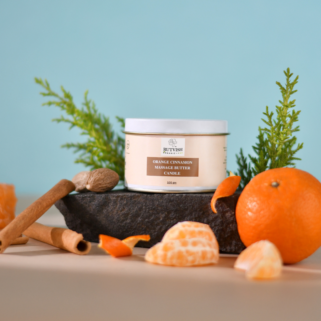 Rutvish Organic De-Stress Combo 1 (Scrub +  Massage Butter Candle) Rutvish Organic