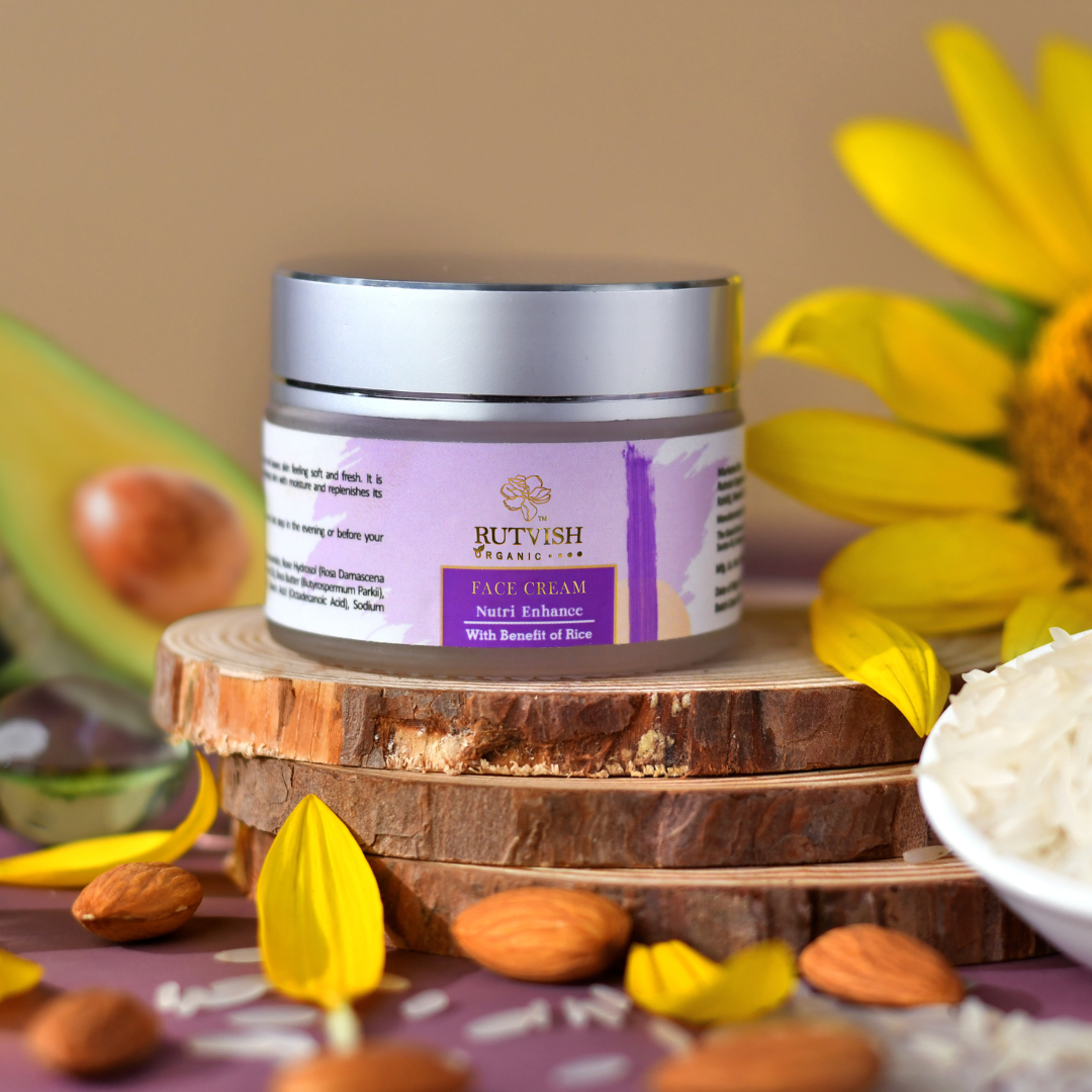 Rutvish Organic Glowing Skin Combo - 2 (Face Wash + Scrub + Rice Cream) Rutvish Organic