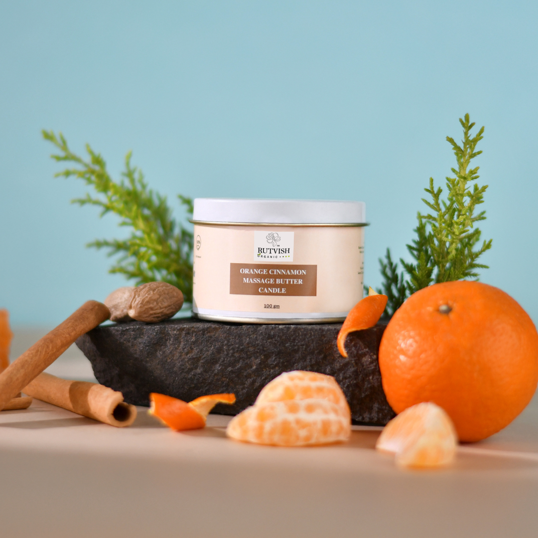 Rutvish Organic Relaxing Combo (Face Wash + Face Scrub + De-tan + Massage Candle) Rutvish Organic