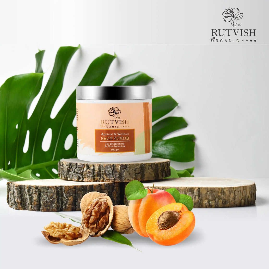 Rutvish Organic Walnut & Apricot Skin Face Scrub - RutvishOrganic