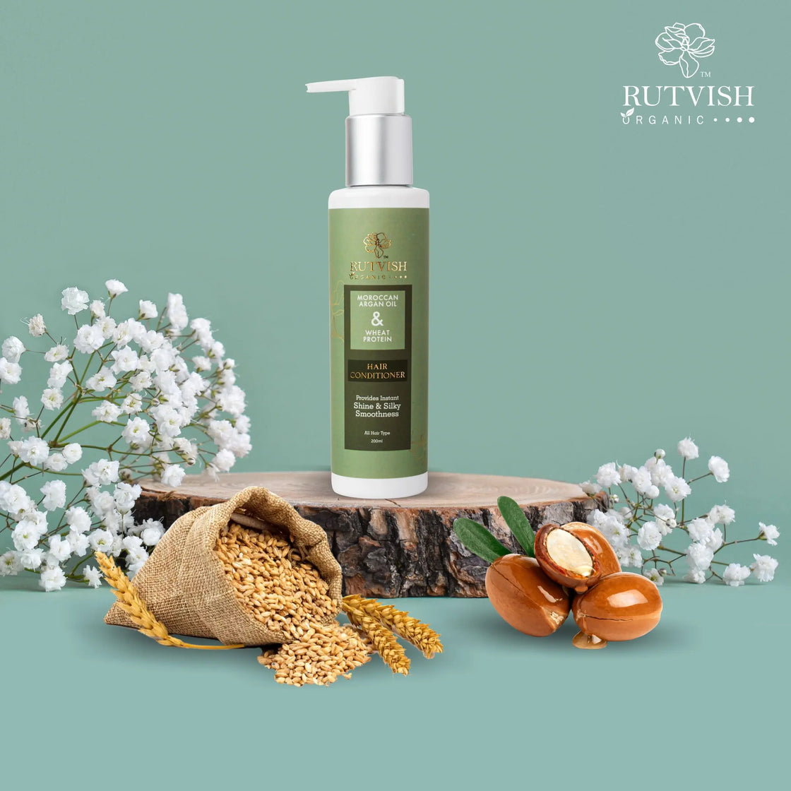 Rutvish Organic Moroccan Argan Oil & Wheat Protien Hair Conditoner - RutvishOrganic
