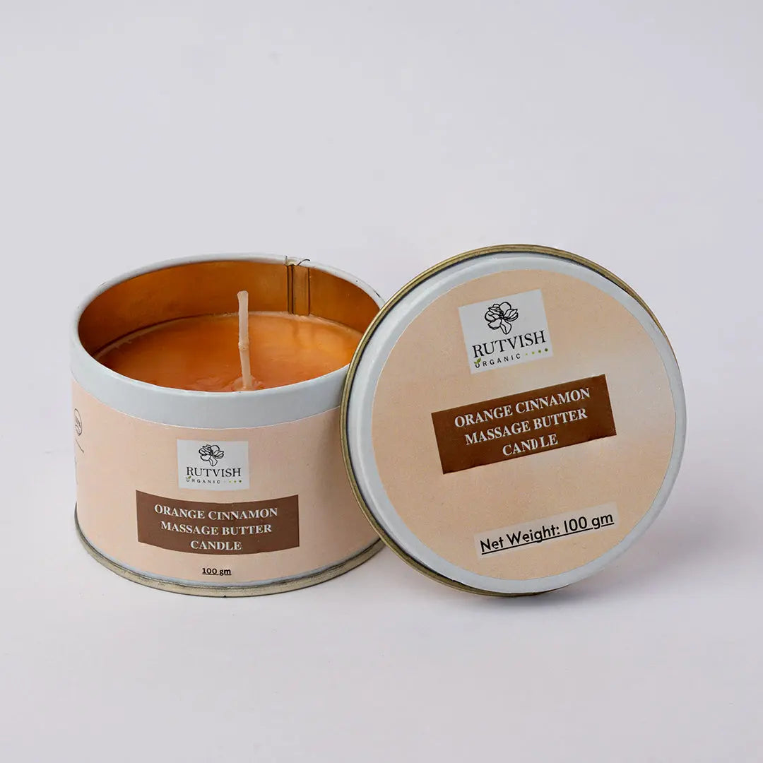 Rutvish Organic Orange Cinnamon Butter Massage Candle - RutvishOrganic